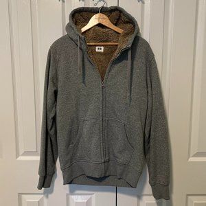 Men's Uniqlo Pile-Lined Full-Zip Hoodie